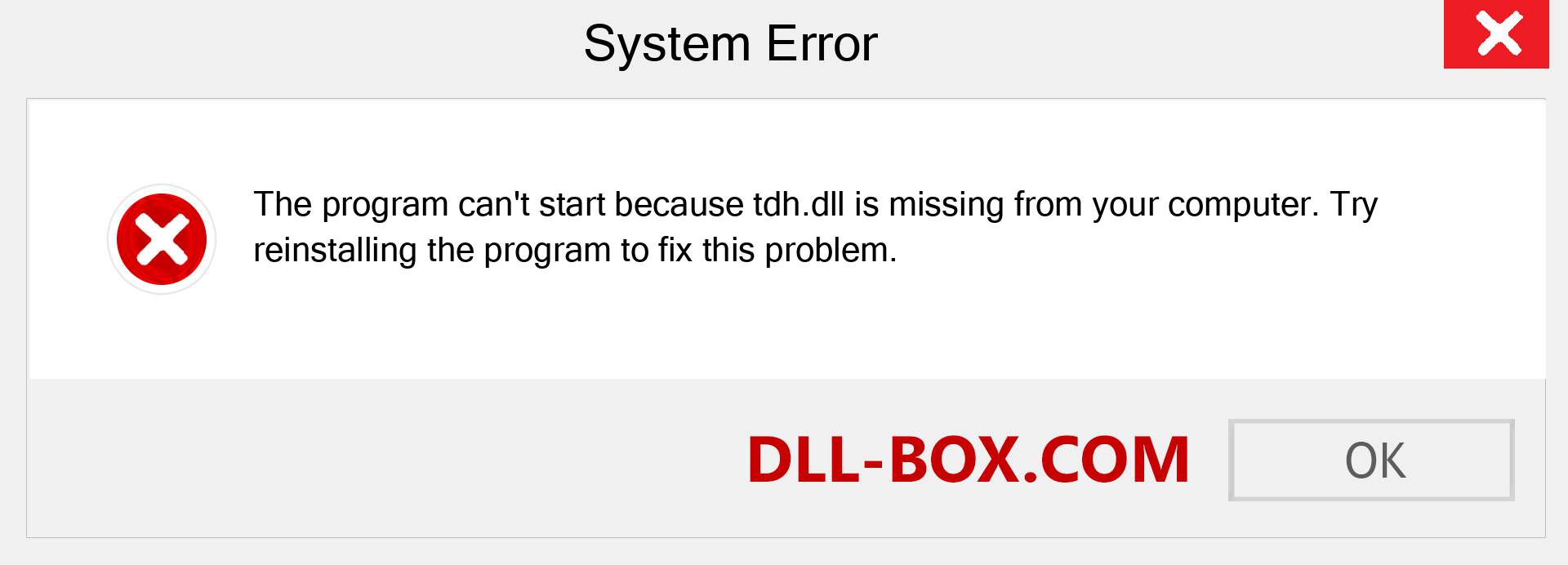  tdh.dll file is missing?. Download for Windows 7, 8, 10 - Fix  tdh dll Missing Error on Windows, photos, images